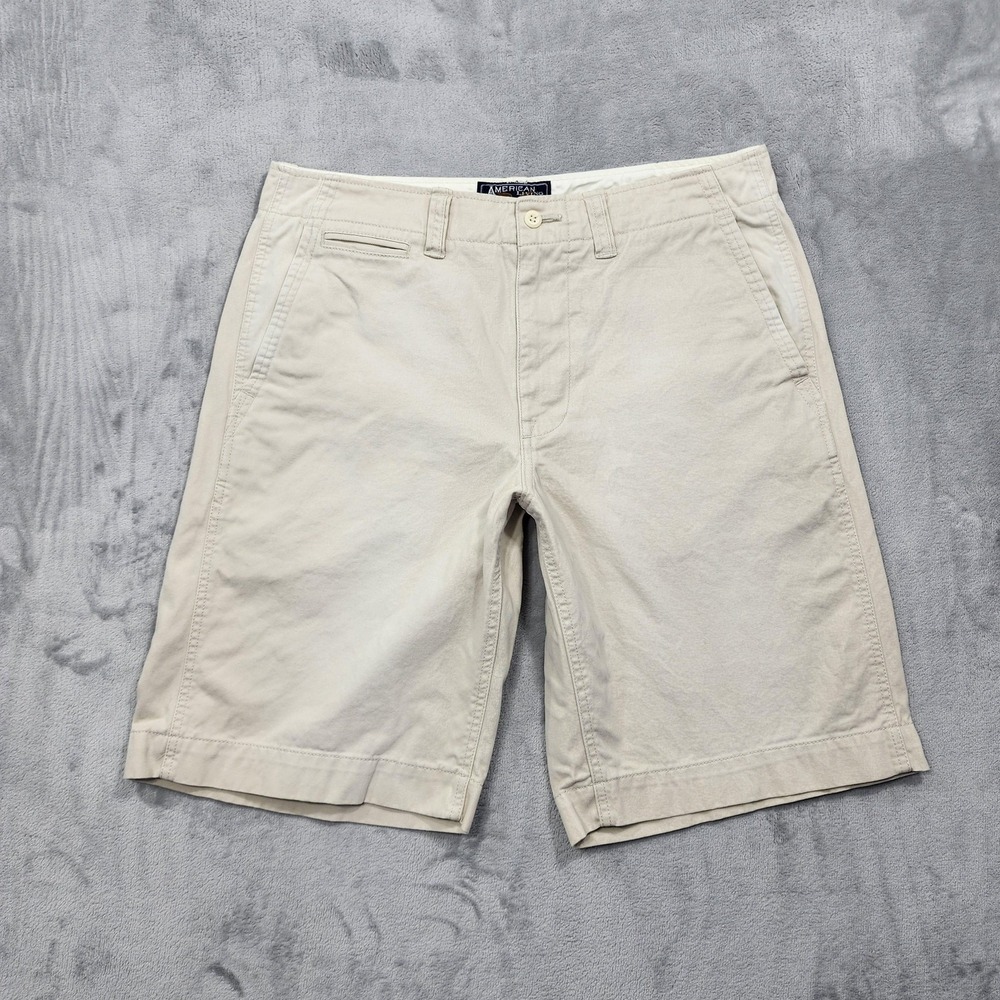 American Living Shorts Mens 32 Beige Faded Chino Flat Front Casual Summer Preppy